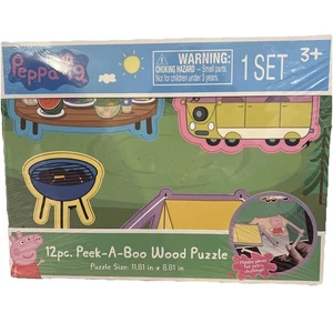 Peppa Pig Peek A Boo Wood Puzzle 12 PC - Picture 1 of 6