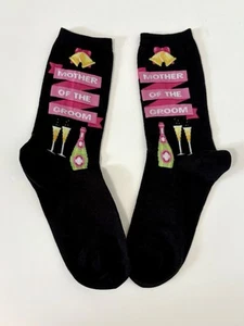 Hotsox Womens Mother Of The Groom Socks Black & Pink Womens Shoe 4-10 New WOTags - Picture 1 of 3