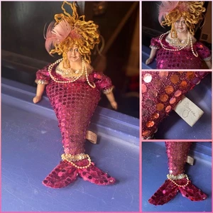 WAYNE KLESKI Rosa Lentejuelas SIRENA Vieja Dama Cara Muñeca/Coleccionable Wayne Kleski - Imagen 1 de 7