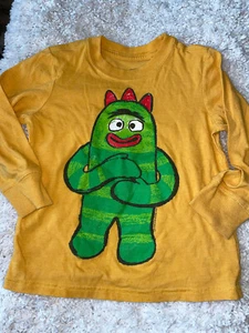Old Navy Collectabilitees Boys Sz. 4 Yellow Green Yggi Tee. Cute, Fun - Picture 1 of 9