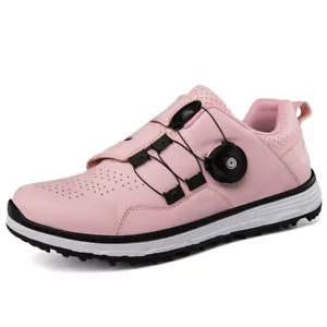 Men Genuine Leather Swivel Buckle Golf Shoes Comfortable Breathable Sports Shoes - Picture 1 of 21