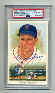 BOBBY DOERR SUPERB GEM MINT 10  PSA/DNA  SIGNED  PEREZ STEELE CELEBRATION CARD