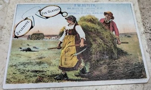 *RARE* VICT. TRADE CARD F.W BUTLER JEWELS OPTICIAN ZYLONITE EYEGLASSES ALBION NY - Picture 1 of 2