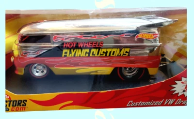 Hot Wheels Flying Cutoms Customized VW Drag Bus RLC 1:18  Chrome  Red Line Club - Image 1 of 4