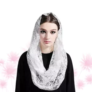 Chapel Scarf Ladies Head Scarf Mantilla Chapel Veil Latin Face Scarf - Picture 1 of 11