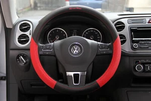 2016 New Black Red Slip On Style Steering Wheel Cover Perfect Fit Long Lasting - Bild 1 von 6