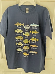 NEW Fishing Fisherman's T Shirt  Fresh Water Fish Size XL YOUTH KIDS Extra Large - Picture 1 of 17