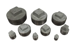 Galvanised Malleable Iron Hollow Plug Pipe Fittings 6mm - 50mm (1/8" - 2") - Picture 1 of 10