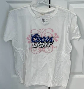 Coors Light Damen Ladies T-Shirt Pink & Weiß Vintage Junior - Bild 1 von 2