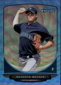 2013 Bowman Chrome Prospects Blue Wave Refractors #BCP22 Brandon Maurer