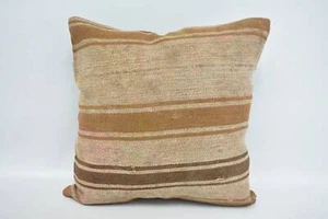 16"x16" Beige Pillow, Kilim Pillow Cases, Kilim Pillow Cover, Pillow Covers - Picture 1 of 6