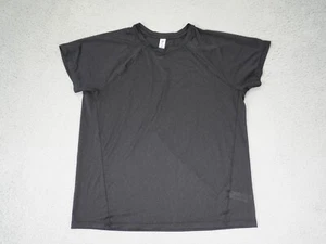 Athleta Shirt Womens Small Black Short Sleeve Sheer Logo Workout Gym Yoga - Picture 1 of 11