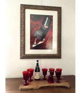 Vintage Octagonal Ruby Goblets by Independence Glass Co (1 Set of 7 Pieces) - Picture 1 of 8