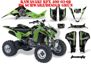 KIT GRÁFICO DE DECORACIÓN DE CARRERAS AMR ATV SUZUKI LTZ 400 Y KAWASAKI KFX 400 TOXICIDAD B - Imagen 1 de 10