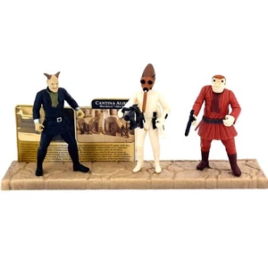 Star Wars Cantina Aliens Labria Nabrun Leids and Takeel with Stand Vintage 1998 - Picture 1 of 8