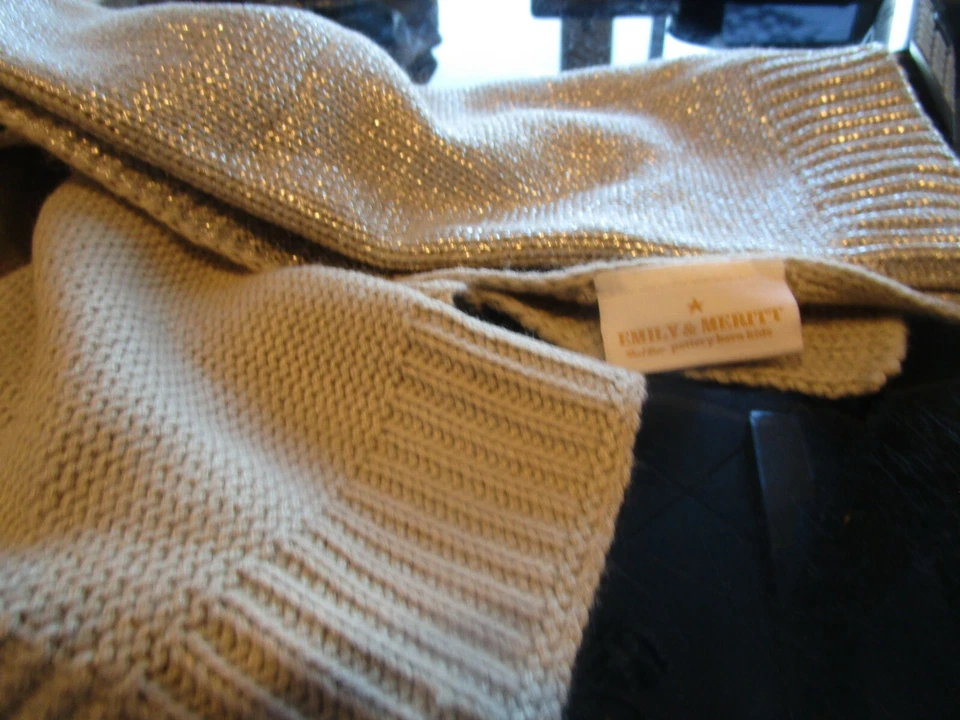 Manta bebé Pottery Barn Kids Emily & Meritt plata líquida 30 X 40 nueva con etiqueta Foto 1 de 1