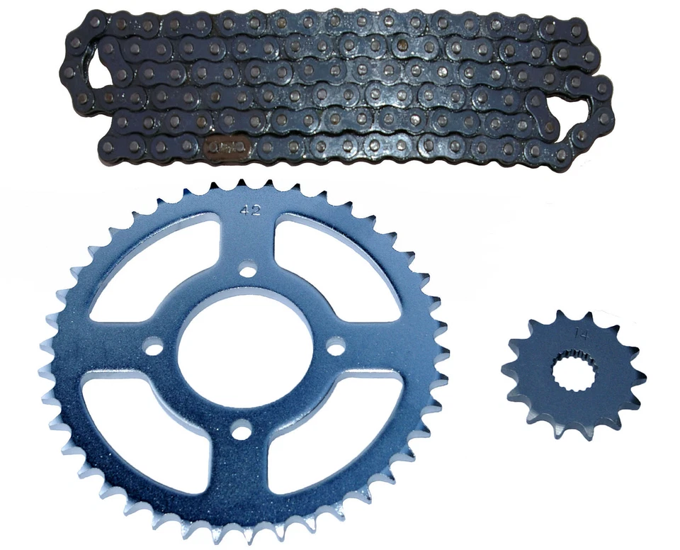 Kit de cadena y piñón para Suzuki GN125 (1992-1998) especificaciones del Reino Unido - cadena de alta resistencia Foto 1 de 1