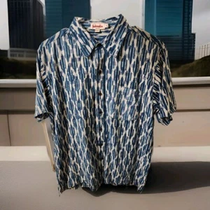 Camicia uomo Fabindia media (40) manica corta blu cotone con bottoni - Foto 1 di 6