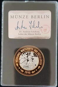 MDS DEUTSCHLAND MEDAILLE 1990 PP "WÄHRUNGS- WIRTSCHAFTS- U. SOZIALUNION", SILBER - Picture 1 of 2