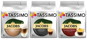 Tassimo Jacobs Coffee T Discs Trio Pack Latte Espresso Caffe Crema 3 Packs 40 ☕  - Picture 1 of 4