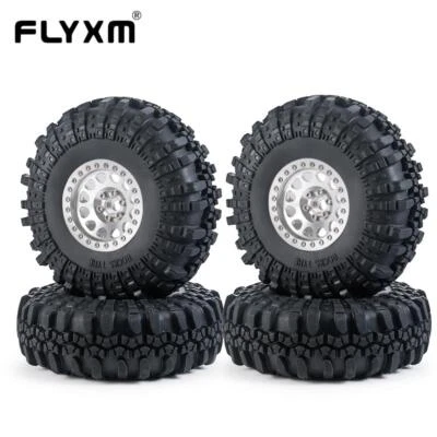 Llanta de rueda Beadlock plateada de 35 mm para Rock Crawler SCX10 Wraith de 2,2" para neumáticos y plata RC 1:10 Foto 1 de 4