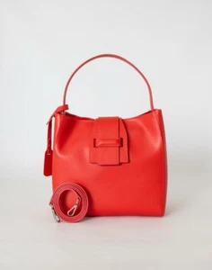 Italienische Handtasche aus echtem Leder - rot - Bild 1 von 8