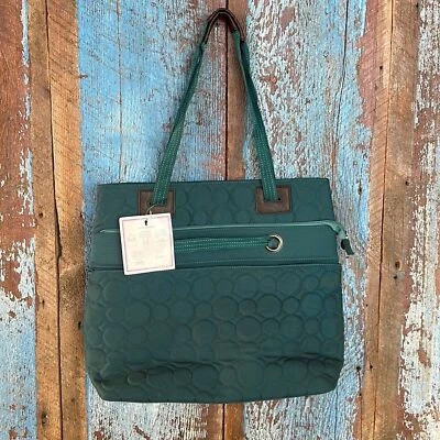 Bolso de Mano Versátil Thirty One Vary You Azul Teal Acolchado Lunares Foto 1 de 4