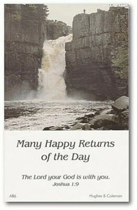Waterfall Postcards x 12 - Birthday - With Bible Text - Joshua 1:9 - H8909 - Picture 1 of 1
