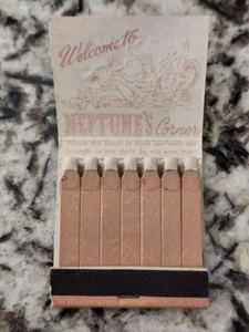 VINTAGE MATCHBOOK FEATURE UNSTRUCK NEPTUNE'S CORNER RESTAURANT NY EMBOSSED - Picture 1 of 4