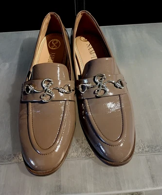 Sam & Libby Brielle Women Sz 9 M Brown Patent Leather Flat Comfort Loafer Shoes - Image 1 of 4