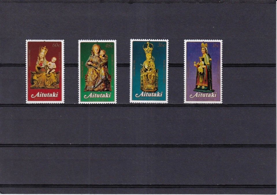 SA32g Aitutaki Cook Islands 1982 Christmas - Statues mint stamps - Image 1 of 1