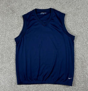 Chaleco de golf Nike para hombre grande azul Dri-Fit pulóver sin mangas logotipo bordado - Imagen 1 de 10
