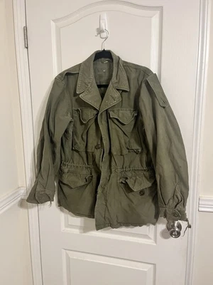 WII M1943 Field Jacket Size 36R Army Thrashed - Image 1 of 4