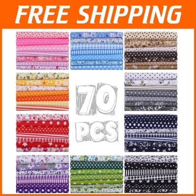 Vibrant 70-Piece Fat Quarters Cotton Fabric Set - Perfect for Quilting Projects - Image 1 of 4