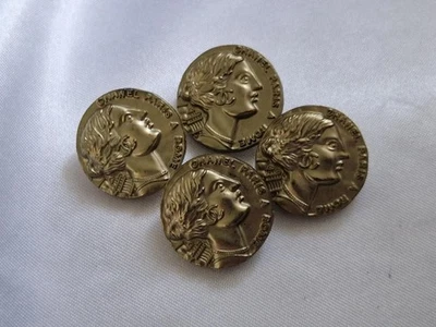 LOT OF FOUR RARE CHANEL MATTE GOLD IRREGULAR BUTTONS 18MM - Image 1 of 4