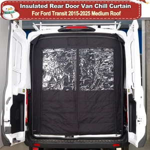 Thermal Privacy Rear Door Curtain for Ford Transit 2015-2025, Auto-Close Magnets - Picture 1 of 24