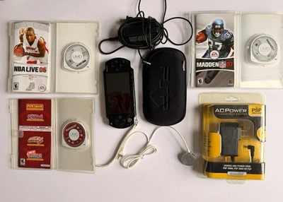 Sony PSP 1000 Console Bundle - 3 Games w/cable and more! Tested & Working! READ! - Image 1 of 4