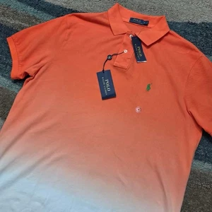 POLO Ralph Lauren Ombre Key West Orange Pony Kragen Hemd Herren XL Dip Dye - Bild 1 von 7