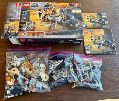 Lego 76933 Jurassic World T-Rex Transport Complete Box Instructions Minifigures - Image 1 of 2