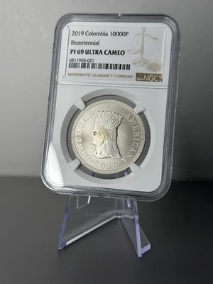 2019 Colombia 10000 Pesos Proof Coin NGC PF69 Ultra Cameo - Commemorative Coin - Image 1 of 2