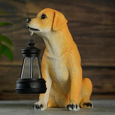 Garden Statue with Solar Lights Gift Stylish Ornament Crafts Garden Decor Resin - image 1 of 4