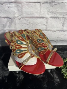 The Honey Store Heels - Peacock - Size 7.5 - Red - Women’s Shoes - Formal Attire - Picture 1 of 20