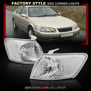 For 2000-2001 Toyota Camry Chrome Side Corner Lamp Clear Turn Signal Park Lights - Picture 1 of 9