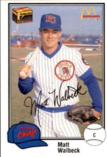 1989 Peoria Chiefs Team Issue Gold 200 #15 Matt Walbeck Sacramento California CA