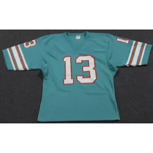 NFL Football Vintage Miami Dolphins Dan Marino 13 Jersey Large Teal Ravens Knit - Picture 1 of 8