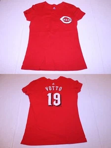 Women's Cincinnati Reds Joey Votto M Jersey T-Shirt Tee (Red) Majestic - Picture 1 of 6