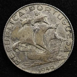 Portugal 2-1/2 Escudos 1940, Silver, Coin, Inv#F214 - Picture 1 of 2