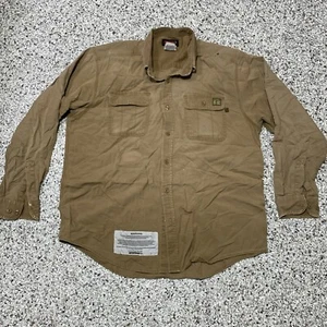 Wolverine Flame Resistant Shirt Sz L HRC 1 Long Sleeve Beige Amplitude Milliken - Picture 1 of 7