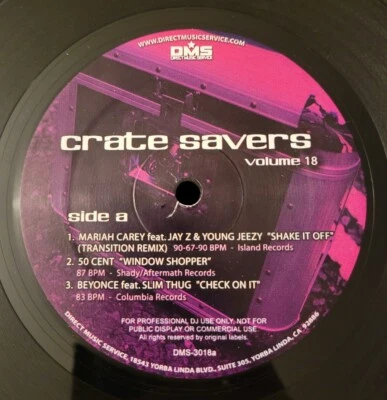 CRATE SAVERS VOL. 18  RECORD LP Mariah Carey / 50 Cent / Beyoncé & MORE - Image 1 of 4