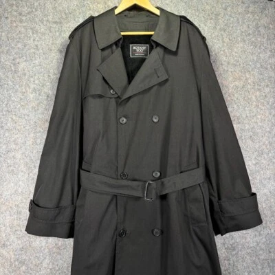 Gabardina negra Botany 500 para hombre talla 46 forro corto extraíble hecha en EE. UU. de colección Foto 1 de 4